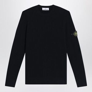 STONE ISLAND Garment-Dyed Cotton Knit Sweater Men BLUE Sweaters & Cardigans